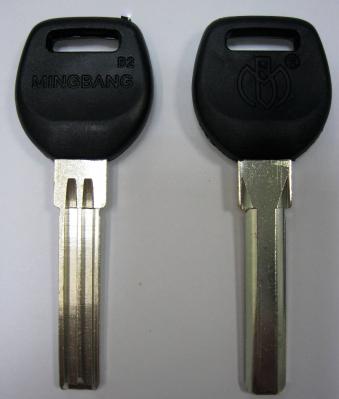 Заготовка для ключей 00659 проф (Э) 2 паза с плащадкой 8,0*34 мм ручка пластик (ПАН-ПАН, MINGBANG-B2) вертикальные