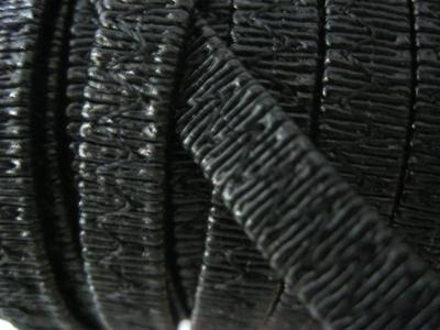 Резинка босоножная в кожаной оплетке 8 мм чёрная Италия