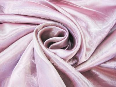 Портьерная ткань Блэкаут цвет розовый растительный рисунок вензель