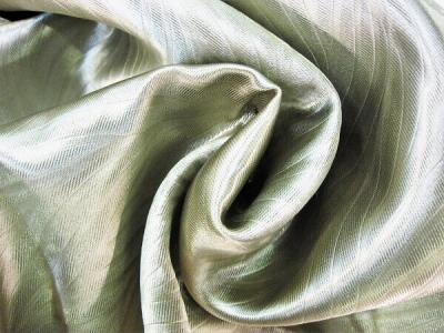 Портьерная ткань Блэкаут цвет оливковый рисунок морская водоросль
