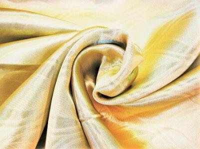 Портьерная ткань Блэкаут цвет золото рисунок морские волны