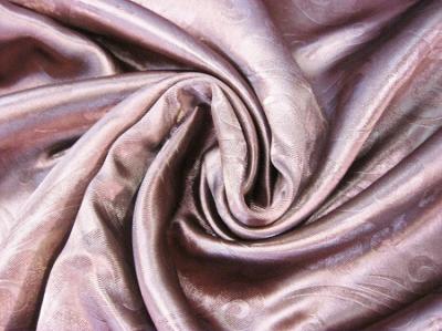 Портьерная ткань Блэкаут цвет бордовый рисунок завиток